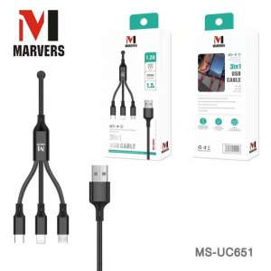 MS-UC651 Marvers کابل شارژر چند کاره 3 in 1 usb Cable
